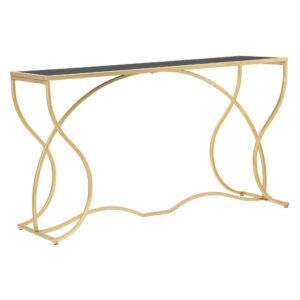 wohnli-moebel-suche-M23124222 Wohnli Möbelsuche - Konsole aus vergoldetem Metall mit schwarzer Glasplatte cm 130x40x75