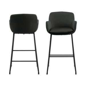 2er Set Barhocker 52x100x53cm Stoff Grau ebuy24 Möbel Esszimmermöbel Barhocker