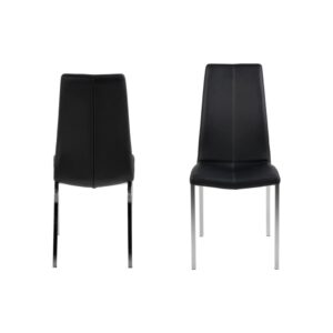 4er Set Esszimmerstühle 44x95x57cm PVC und Synthetik Schwarz ebuy24 Möbel Esszimmermöbel Stühle