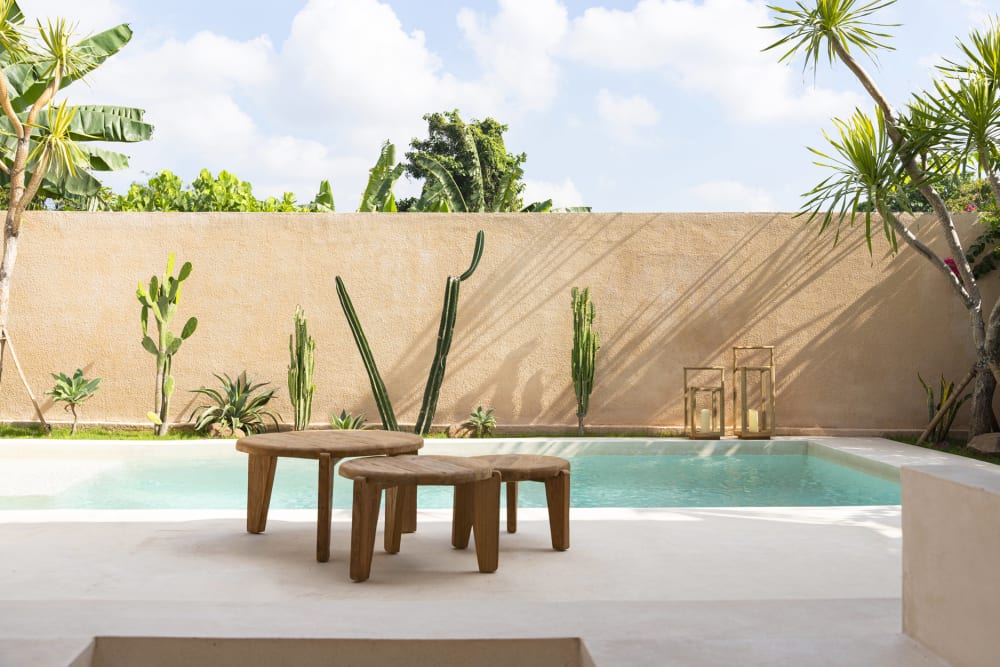 Couchtisch aus recyceltem Teakholz 60x60 60x40x60cm Holz Beige Bazar Bizar Möbel Wohnzimmermöbel Couchtische