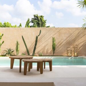 wohnli-moebel-suche-M23126843-1 Couchtisch aus recyceltem Teakholz 50x50 50x35x50cm Holz Beige Bazar Bizar Möbel Wohnzimmermöbel Couchtische