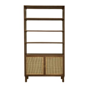 wohnli-moebel-suche-M23126985 Wohnli Möbelsuche - Bücherregal aus Mangoholz und Rohrgeflecht in Walnussoptik 170 cm