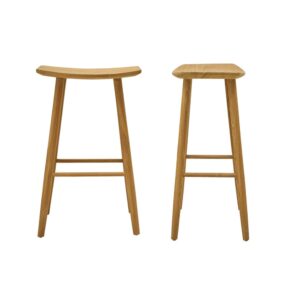 Wohnli Möbelsuche - Set aus 2 Hockern aus massivem Teakholz 75 cm