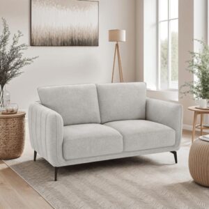 2-Sitzer Sofa Stoffbezug Grau 85x85x158cm Stoff Grau Furnhouse Sofas und Sessel Sofas 2-Sitzer-Sofas & 3-Sitzer-Sofas