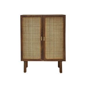 wohnli-moebel-suche-M23127047 Wohnli Möbelsuche - Buffet aus massivem Mangoholz in Nussbaumoptik und Rohrgeflecht 68 cm