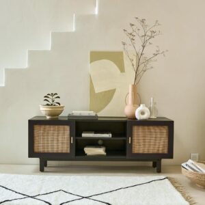 wohnli-moebel-suche-M23127051-1 schwarz und Rohrgeflecht 120 cm