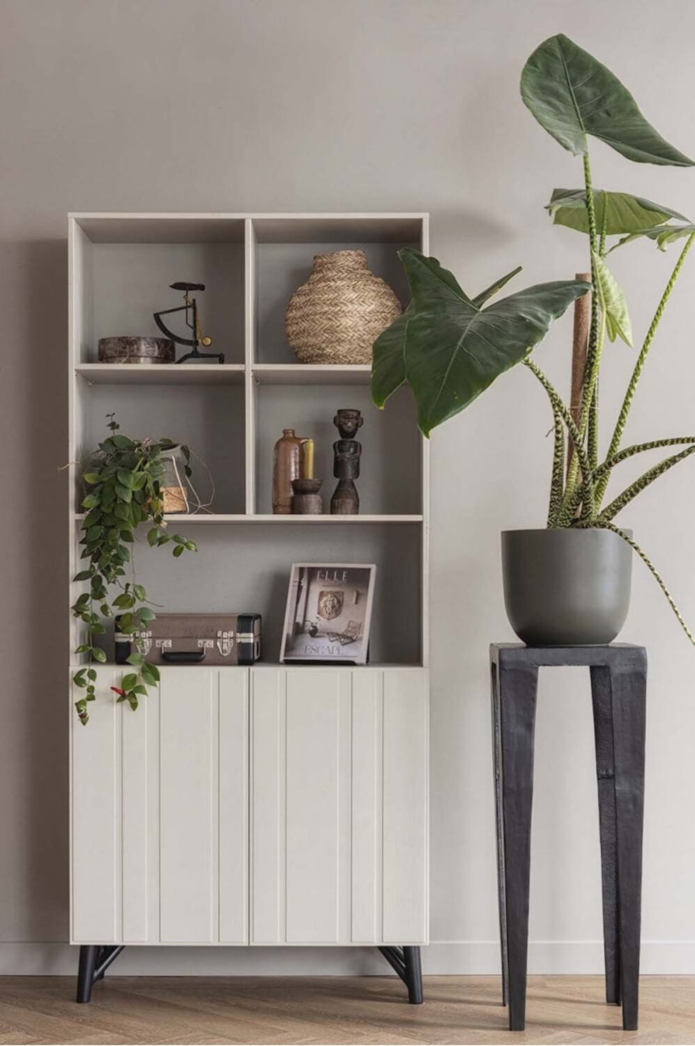 Kleiderschrank aus Kiefernholz in Nebelweiß 0x200x90cm Holz Weiß WOOOD Möbel Esszimmermöbel Sideboards, Highboards & niedrige Anrichten