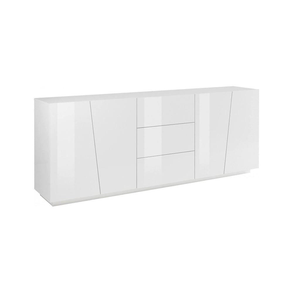 Wohnli Möbelsuche - Hochglanzweißes Sideboard in Holzoptik
