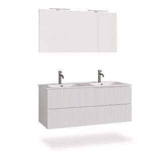 wohnli-moebel-suche-M23129123 Wohnli Möbelsuche - 5-teiliger Badezimmerschrank mit Doppelwanne aus mattweißem MDF