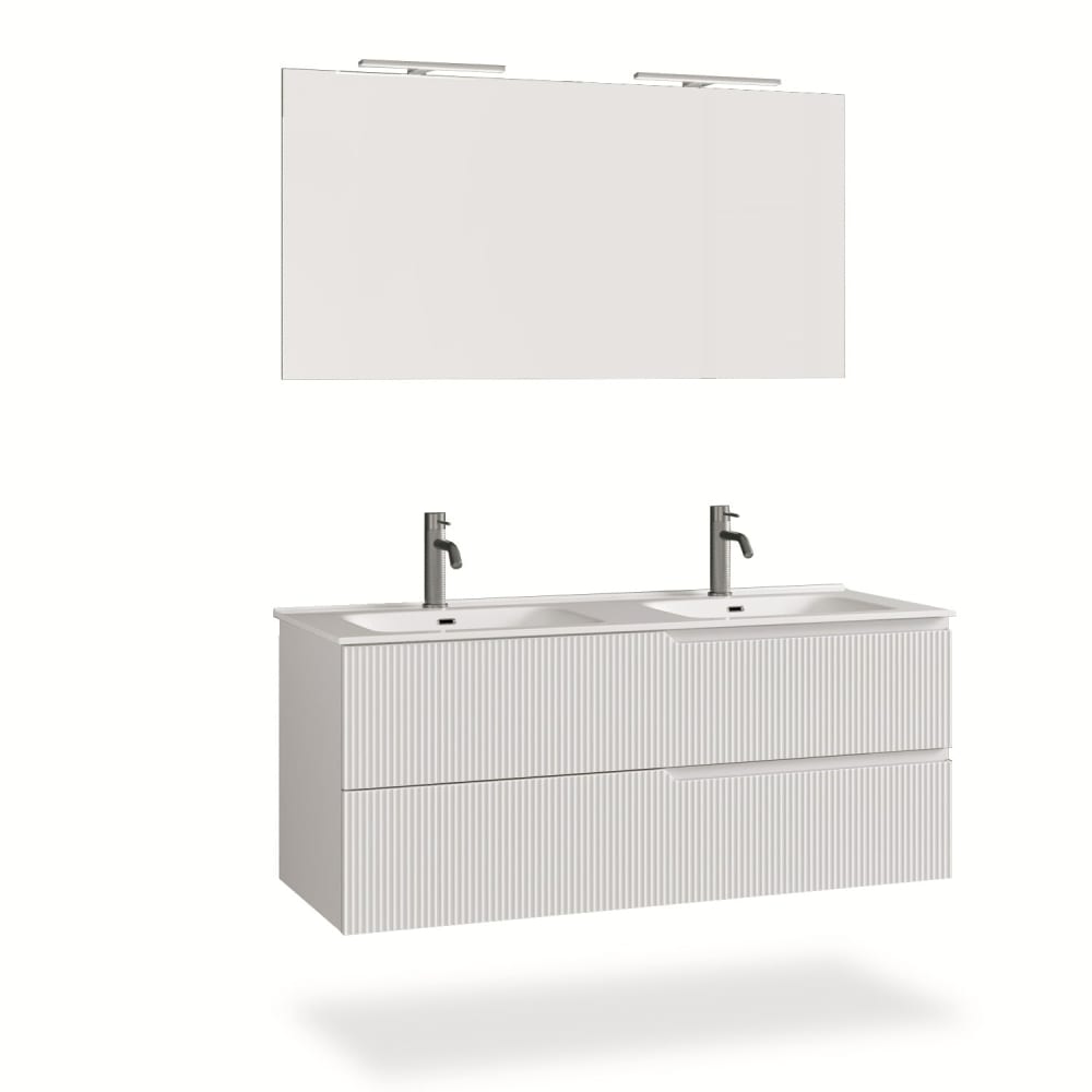 wohnli-moebel-suche-M23129123 Wohnli Möbelsuche - 5-teiliger Badezimmerschrank mit Doppelwanne aus mattweißem MDF