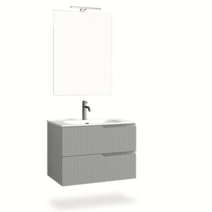 wohnli-moebel-suche-M23129516 Wohnli Möbelsuche - 4-teiliger Badezimmerschrank aus mattgrauem MDF