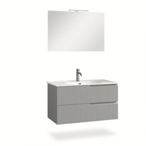 wohnli-moebel-suche-M23129524 Wohnli Möbelsuche - 4-teiliger Badezimmerschrank aus mattgrauem MDF