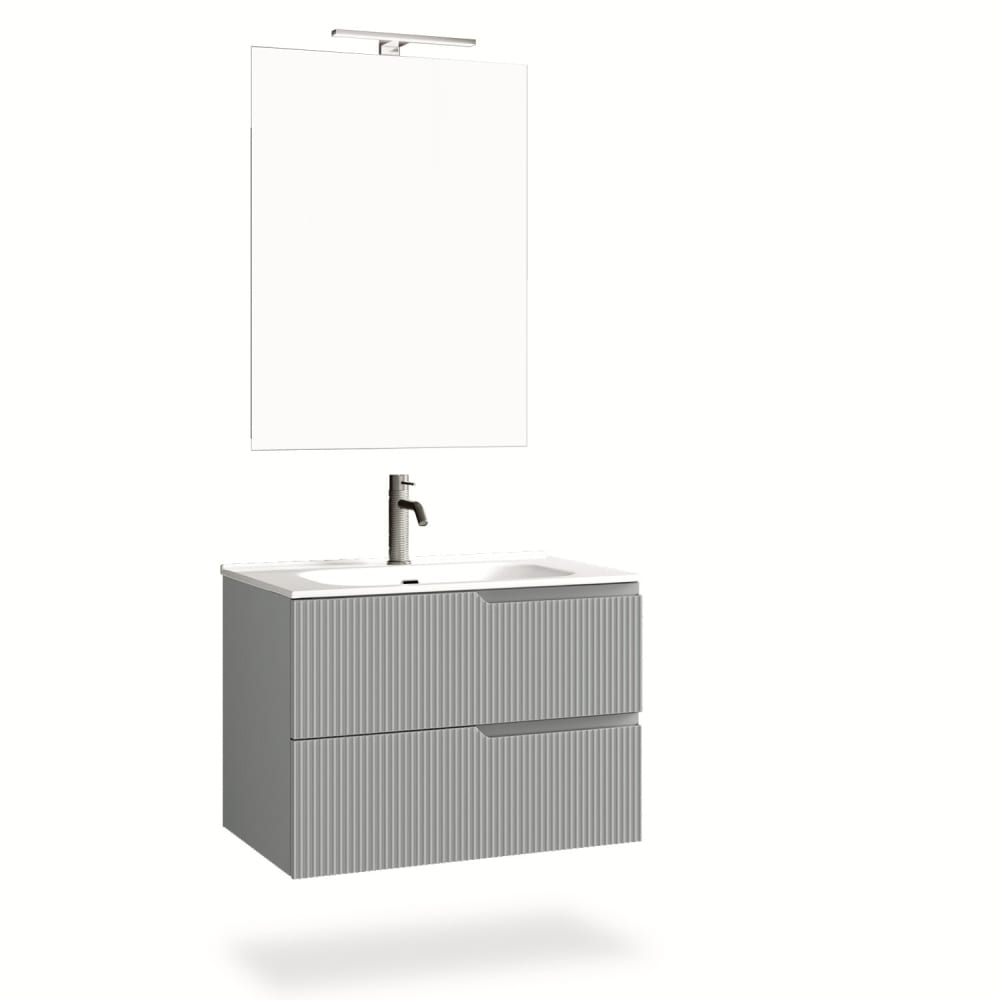 wohnli-moebel-suche-M23129536 Wohnli Möbelsuche - 4-teiliger Badezimmerschrank aus mattgrauem MDF