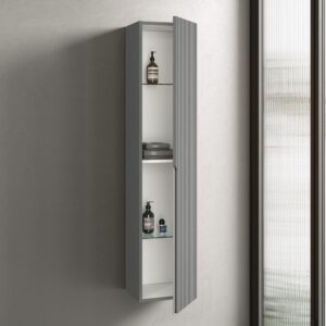 wohnli-moebel-suche-M23129555-1 Badezimmersäule aus mattgrauem MDF 35x160x32cm Spanplatte Grau AQA DESIGN Möbel Badezimmermöbel Bad-Hochschränke