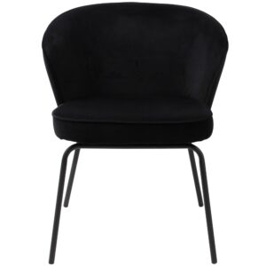 wohnli-moebel-suche-M23130623 Wohnli Möbelsuche - Stuhl aus Samt Schwarz mit Metallfüßen