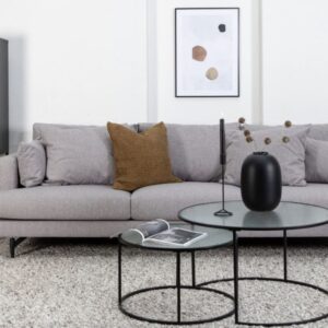 Sofa Sofia 260x86x86cm Stoff Grau Meubles & Design Sofas und Sessel Sofas 2-Sitzer-Sofas & 3-Sitzer-Sofas