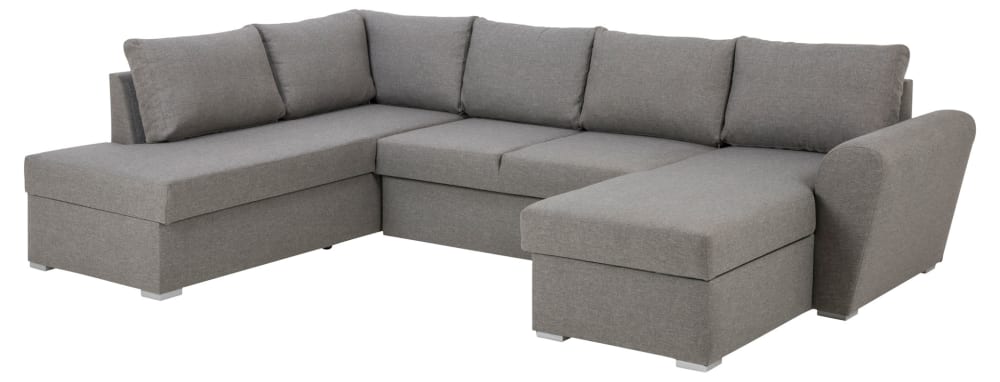 Schlafsofa Stan 296x85x202cm Stoff Grau ebuy24 Sofas und Sessel Sofas Recamieren