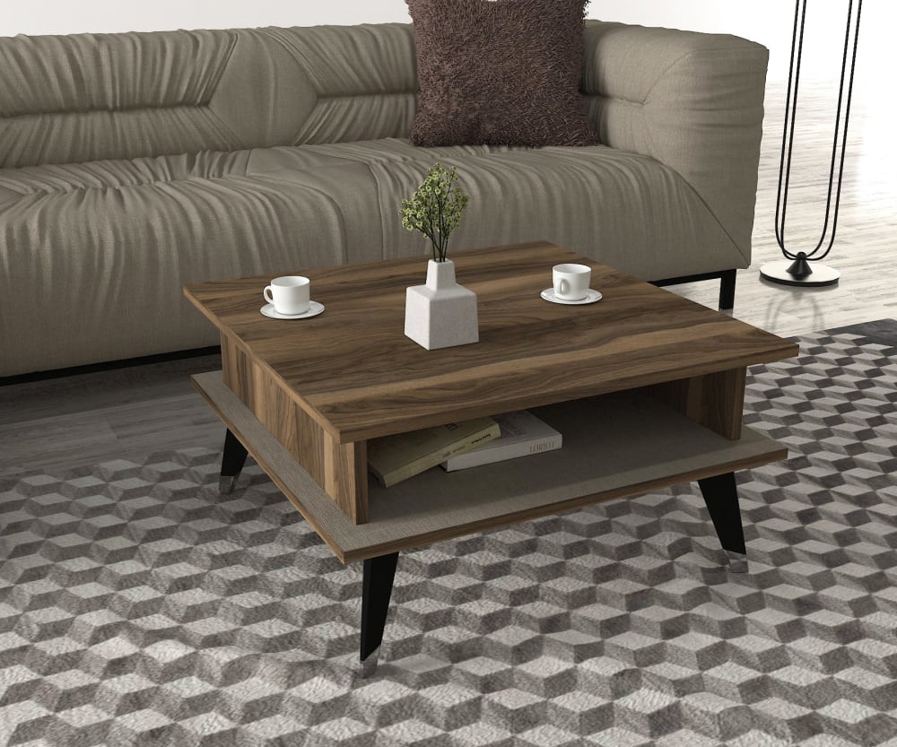 Couchtisch Logan mit offenem Stauraum 72x38x72cm Spanplatte Braun moebel17 Möbel Wohnzimmermöbel Couchtische