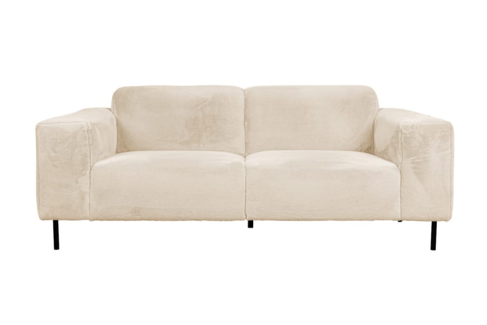 Wohnli Möbelsuche - 2-Sitzer-Sofa aus extrem weichem Stoff in Creme