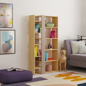 wohnli-moebel-suche-M23134147-1 Bücherregal mit 5 Ebenen L80 x H152 cm - Dekor Eiche 80x152x30cm Spanplatte Braun Calicosy Möbel Wohnzimmermöbel Bücherregale