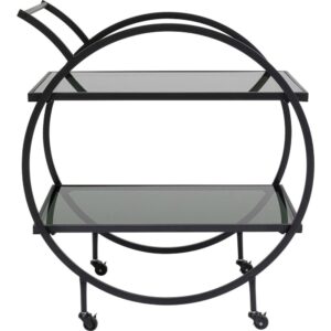 Wohnli Möbelsuche - Servierwagen mit 2 Ablagen aus Stahl und Glas