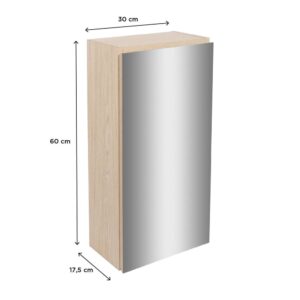 wohnli-moebel-suche-M23134932-1 Eckbadezimmerschrank mit Spiegel 17x60x30cm Spanplatte Braun Mob In Möbel Badezimmermöbel Badezimmerschränke