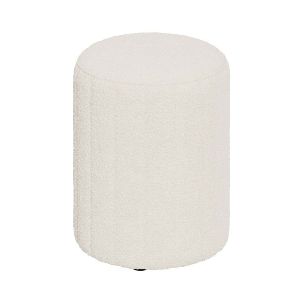 wohnli-moebel-suche-M23135067 Wohnli Möbelsuche - Runder Pouf in weißem Bouclé-Stoff
