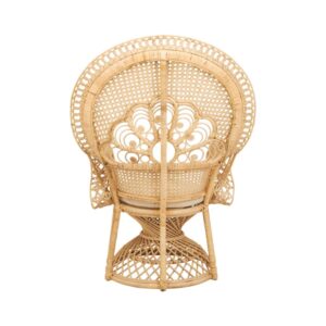 wohnli-moebel-suche-M23135072-1 Sessel aus natürlichem Rattan mit weißem Kissen 93x132x66cm Rattan Braun Maison Pavane Sofas und Sessel Sessel, Poufs und Fußbänke Sessel