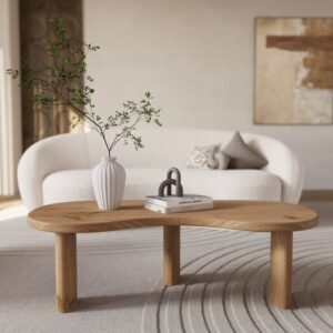 wohnli-moebel-suche-M23135123-1 Kaffeetisch aus massivem Mindi-Holz 120x39x60cm Holz Beige Maison Pavane Möbel Wohnzimmermöbel Couchtische