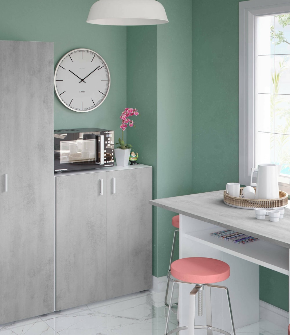 Armadio multiuso 2 ante 98x92x37cm Spanplatte Grau Dmora Möbel