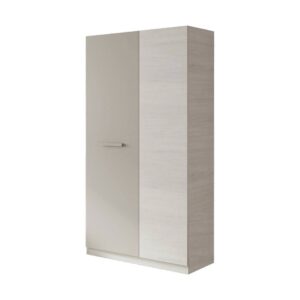 Wohnli Möbelsuche - Kleiderschrank 2 Türen Holzeffekt weiss-braun 210x52 cm