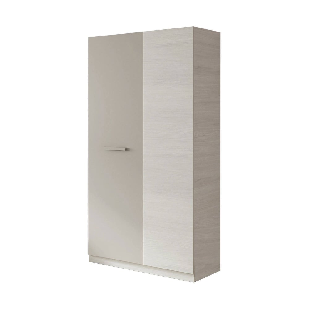 Wohnli Möbelsuche - Kleiderschrank 2 Türen Holzeffekt weiss-braun 210x52 cm