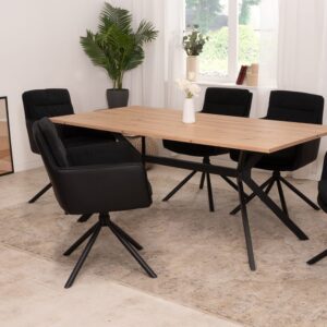 wohnli-moebel-suche-M23137198-1 Set aus 2 schwarzen Stühlen L63 cm 63x88x59cm Stoff Schwarz Calicosy Möbel Esszimmermöbel Stühle