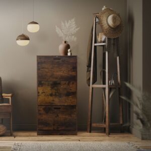 60x121x24cm Spanplatte Braun ML-Design Möbel Flurmöbel Schuhschränke