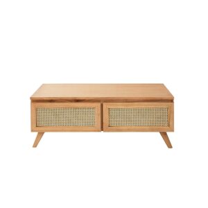 wohnli-moebel-suche-M23138761 Wohnli Möbelsuche - Couchtisch aus massivem Mindi und Rohrgeflecht 4 Schubladen 110 cm