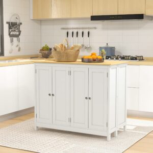 Ens. îlot central cuisine 2 tabourets de bar blanc aspect bois clair 110x90x60cm Spanplatte Weiß Homcom Möbel Esszimmermöbel Barmöbel