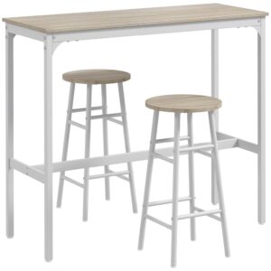 Wohnli Möbelsuche - Ensemble 2 places 3 pcs design contemporain - acier aspect bois blanc