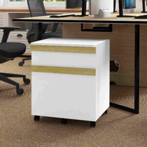 wohnli-moebel-suche-M23138814-1 Bürokommode mit Schublade & Hängeregister 48x60x40cm Spanplatte Weiß Vinsetto Möbel Büromöbel