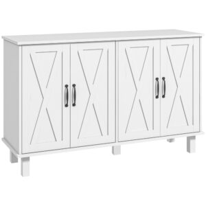wohnli-moebel-suche-M23138832 Wohnli Möbelsuche - Landhaus-Buffet 4Türen 2Böden Metallgriffe schwarz-weiß