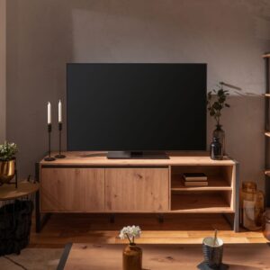 Industrieller TV-Schrank aus Holz mit Schränken 160x55x40cm Spanplatte Braun Concept Usine Möbel Wohnzimmermöbel TV-Möbel