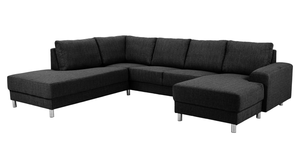 wohnli-moebel-suche-M23140170-1 Ecksofa Calverton 287x80x221cm Stoff Grau ebuy24 Sofas und Sessel Sofas Ecksofas