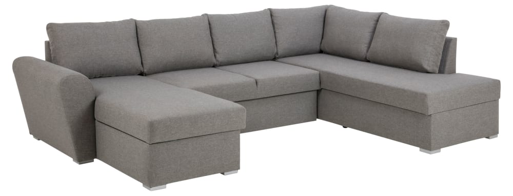 Schlafsofa Stan 296x85x202cm Stoff Grau ebuy24 Sofas und Sessel Sofas Recamieren