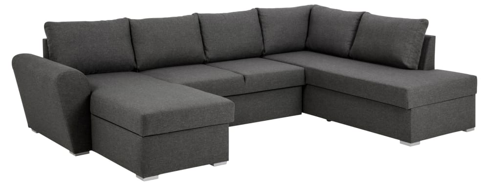 Schlafsofa Stefan 296x85x202cm Stoff Grau ebuy24 Sofas und Sessel Sofas Recamieren