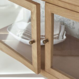 wohnli-moebel-suche-M23142105-1 Eichenvitrine 110x160x40cm Holz Beige Tikamoon Möbel Esszimmermöbel Vitrine und Vitrinenschrank