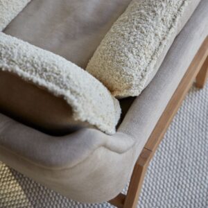 wohnli-moebel-suche-M23142159-1 Sessel mit massivem Eichenholzgestell und Leinenbezug 91x77x93cm Stoff Beige Tikamoon Sofas und Sessel Sessel, Poufs und Fußbänke Sessel