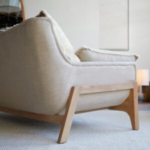 wohnli-moebel-suche-M23142177-1 Sofa mit massivem Eichenholzgestell und Leinenbezug 2-Sitzer 166x77x93cm Stoff Beige Tikamoon Sofas und Sessel Sofas 2-Sitzer-Sofas & 3-Sitzer-Sofas