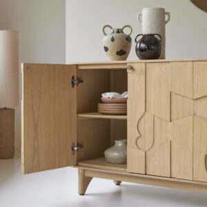 Buffet aus Mindiholz 165 cm 162x78x43cm Holz Braun Tikamoon Möbel Esszimmermöbel Sideboards, Highboards & niedrige Anrichten