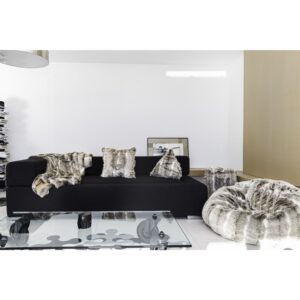 Pouf aus Kunstpelz braun beige 90x90x70cm Webpelz Braun MX HOME Sofas und Sessel Sessel, Poufs und Fußbänke Sitzsäcke