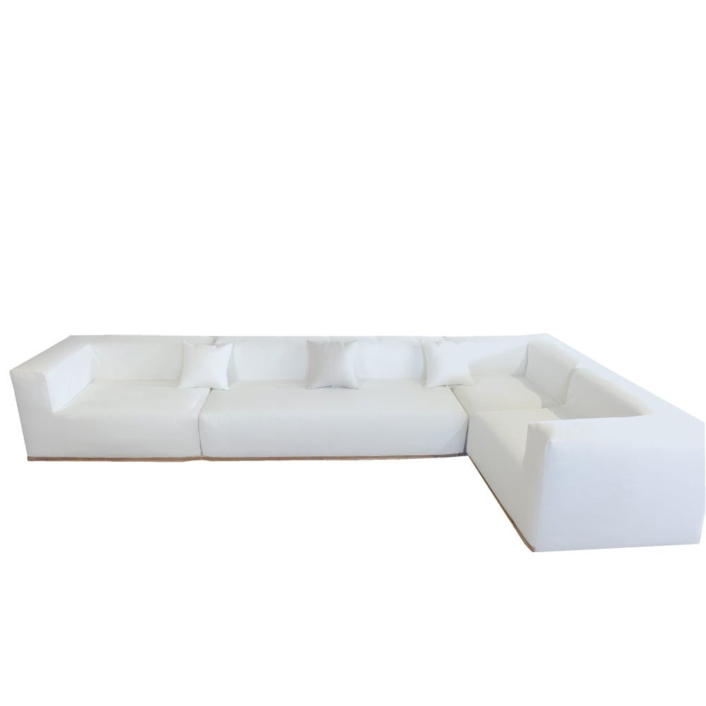 Wohnli Möbelsuche - Ecksofa modular und abnehmbar mit Jutefransen 5/6 Sitzer