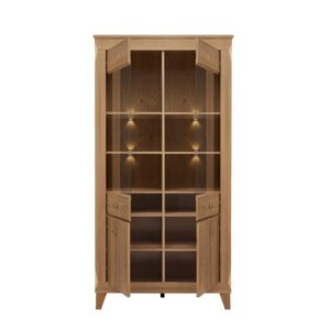 Geschirrschrank mit 4 Türen, Holzoptik, 102cm 102x202x47cm Spanplatte Beige Petits meubles Möbel Esszimmermöbel Geschirrschränke